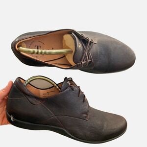 Think! Stone Lace Up Oxford Espresso Brown Goat Leather Comfort Mens EU41 US 8